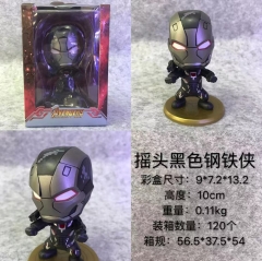 10CM Iron Man Shake Head Movie Cartoon Model Toy Statue Anime PVC Figures