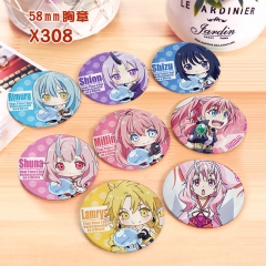 That Time I Got Reincarnated as a Slime Cartoon Brooch Kawaii Fancy Pin 8Pcs Per Set