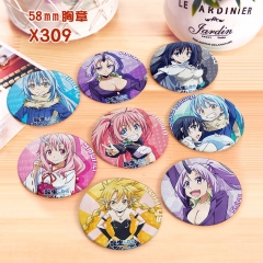 That Time I Got Reincarnated as a Slime Cartoon Brooch Kawaii Fancy Pin 8Pcs Per Set