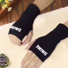 堡垒之夜 FORTNITE字母款 黑色印花半指手套 磨砂袋包装