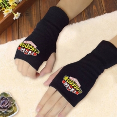 Cartoon My Hero Academia/Boku No Hero Academia Black Half Gloves Winter Warm Gloves