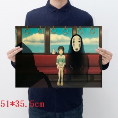 Spirited Away Cartoon Placard Home Decoration Retro Kraft Paper Anime Poster
