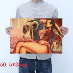 One Piece Boa Hancock Cartoon Placard Home Decoration Retro Kraft Paper Anime Poster