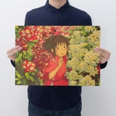 Spirited Away Cartoon Placard Home Decoration Retro Kraft Paper Anime Poster