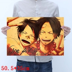One Piece Cartoon Placard Home Decoration Retro Kraft Paper Anime Poster