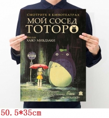 My Neighbor Totoro Cartoon Placard Home Decoration Retro Kraft Paper Anime Poster