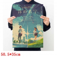 Your Name Cartoon Placard Home Decoration Retro Kraft Paper Anime Poster