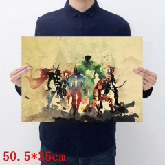 Marvel Comics The Avengers Super Hero Movie Placard Home Decoration Retro Kraft Paper Anime Poster