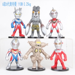6pcs/set Ultraman 6 Generation Cartoon Collection Toys Statue Anime PVC Figure