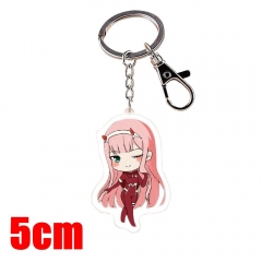 DARLING in the FRANXX 002 ZERO TWO Cartoon Pendant Key Ring Transparent Anime Acrylic Keychain