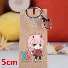 DARLING in the FRANXX ZERO TWO Cartoon Pendant Key Ring Transparent Anime Acrylic Keychain