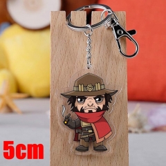 Overwatch Mccree Game Pendant Key Ring Transparent Anime Acrylic Keychain