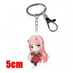 DARLING in the FRANXX 002 ZERO TWO Cartoon Pendant Key Ring Transparent Anime Acrylic Keychain