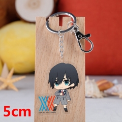 DARLING in the FRANXX HIRO Cartoon Pendant Key Ring Transparent Anime Acrylic Keychain