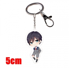 DARLING in the FRANXX HIRO Cartoon Pendant Key Ring Transparent Anime Acrylic Keychain