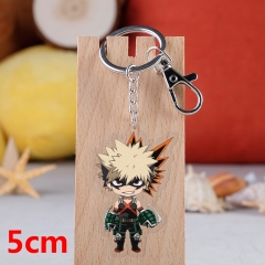My Hero Academia Bakugou Katsuki Cartoon Pendant Key Ring Transparent Anime Acrylic Keychain