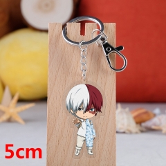 My Hero Academia Todoroki Shouto Cartoon Pendant Key Ring Transparent Anime Acrylic Keychain