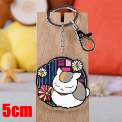 Natsume Yuujinchou Nyanko-sensei Cartoon Pendant Key Ring Transparent Anime Acrylic Keychain