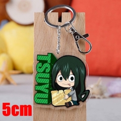 My Hero Academia Asui Tsuyu Cartoon Pendant Key Ring Transparent Anime Acrylic Keychain