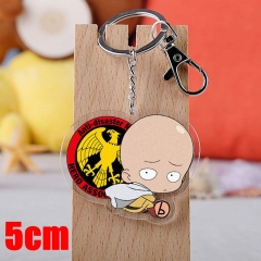 One Punch Man Saitama Cartoon Pendant Key Ring Transparent Anime Acrylic Keychain