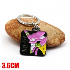 New Design EVA Cosplay Cartoon Pendant Key Ring Anime Alloy Keychain