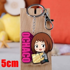 My Hero Academia Uraraka Ochako Cartoon Pendant Key Ring Transparent Anime Acrylic Keychain
