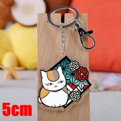 Natsume Yuujinchou Nyanko-sensei Cartoon Pendant Key Ring Transparent Anime Acrylic Keychain