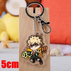My Hero Academia Bakugou Katsuki Cartoon Pendant Key Ring Transparent Anime Acrylic Keychain