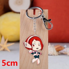 My Hero Academia Uraraka Ochako Cartoon Pendant Key Ring Transparent Anime Acrylic Keychain
