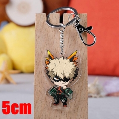 My Hero Academia Bakugou Katsuki Cartoon Pendant Key Ring Transparent Anime Acrylic Keychain