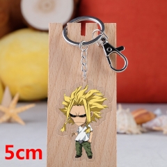 My Hero Academia All Might Cartoon Pendant Key Ring Transparent Anime Acrylic Keychain