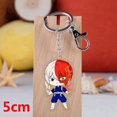 My Hero Academia Todoroki Shouto Cartoon Pendant Key Ring Transparent Anime Acrylic Keychain