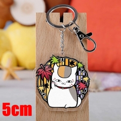 Natsume Yuujinchou Nyanko-sensei Cartoon Pendant Key Ring Transparent Anime Acrylic Keychain