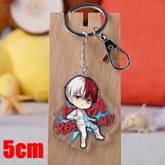 My Hero Academia Todoroki Shouto Cartoon Pendant Key Ring Transparent Anime Acrylic Keychain