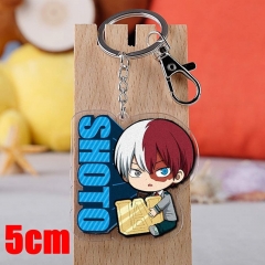 My Hero Academia Todoroki Shouto Cartoon Pendant Key Ring Transparent Anime Acrylic Keychain