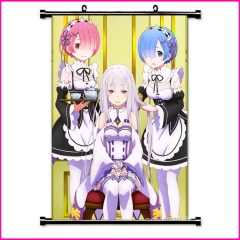 Re: Zero Kara Hajimeru Isekai Seikatsu Cartoon Wallscrolls Waterproof Anime Wall Scroll