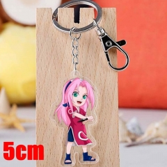 Naruto Haruno Sakura Cartoon Pendant Key Ring Transparent Anime Acrylic Keychain