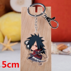 Naruto Uchiha Madara Cartoon Pendant Key Ring Transparent Anime Acrylic Keychain