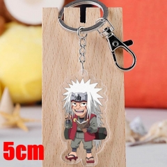 Naruto Jiraiya Cartoon Pendant Key Ring Transparent Anime Acrylic Keychain