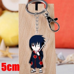 Naruto Uchiha Sasuke Cartoon Pendant Key Ring Transparent Anime Acrylic Keychain