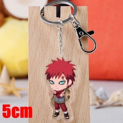 Naruto Gaara Cartoon Pendant Key Ring Transparent Anime Acrylic Keychain
