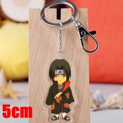 Naruto Uchiha Itachi Cartoon Pendant Key Ring Transparent Anime Acrylic Keychain