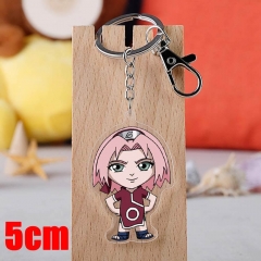 Naruto Haruno Sakura Cartoon Pendant Key Ring Transparent Anime Acrylic Keychain