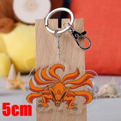 Naruto Kurama Cartoon Pendant Key Ring Transparent Anime Acrylic Keychain