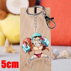 One Piece FRANKY Cartoon Pendant Key Ring Transparent Anime Acrylic Keychain