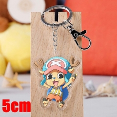 One Piece Chopper Cartoon Pendant Key Ring Transparent Anime Acrylic Keychain