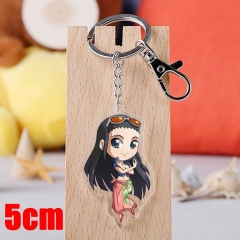 One Piece Robin Cartoon Pendant Key Ring Transparent Anime Acrylic Keychain