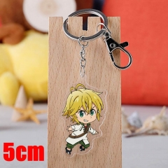 The Seven Deadly Sins Meliodas Cartoon Pendant Key Ring Transparent Anime Acrylic Keychain