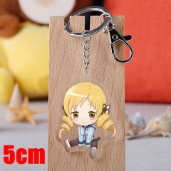 Puella Magi Madoka Magica Tomoe Mami Cartoon Pendant Key Ring Transparent Anime Acrylic Keychain