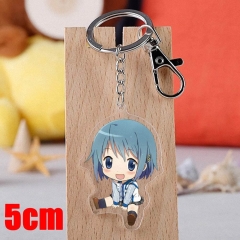 Puella Magi Madoka Magica Miki Sayaka Cartoon Pendant Key Ring Transparent Anime Acrylic Keychain